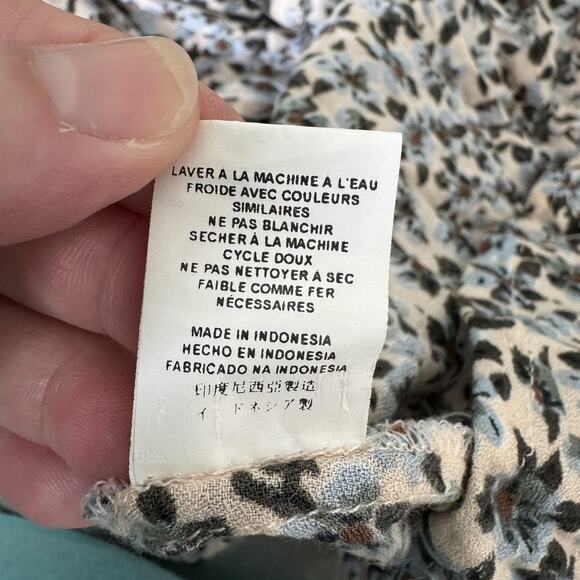 Jen's Pirate Booty Dress Womens Medium Smocked Puff Sleeve Boho Floral - Picture 8 of 9